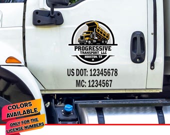 Truck Lettering Fully Customizable Trucking Decal Your Company Name or Logo Vinyl Sticker Door Lettering Truck Signs for Truck USDOT number