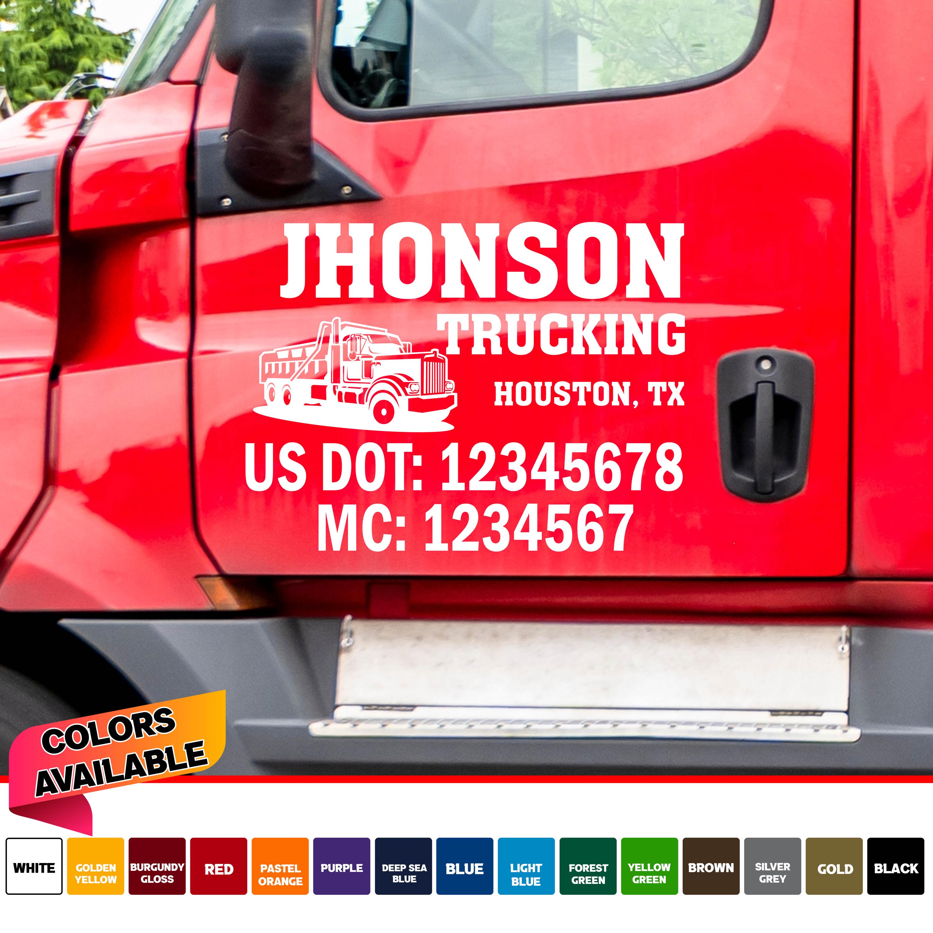 Truck Lettering Fully Customizable Trucking Decal Your Company Name or ...