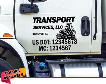 Truck Lettering Fully Customizable Trucking Decal Your Company Name or Logo Vinyl Sticker Door Lettering Truck Signs for Truck USDOT number