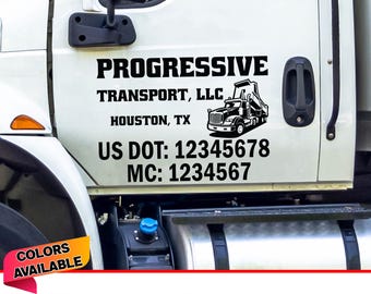 Truck Lettering Fully Customizable Trucking Decal Your Company Name or Logo Vinyl Sticker Door Lettering Truck Signs for Truck USDOT number
