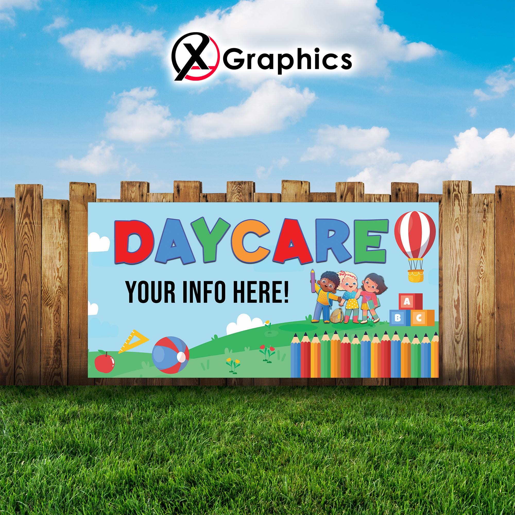 Daycare 13 Oz Heavy Duty Vinyl Banner Sign With Metal Grommets ...
