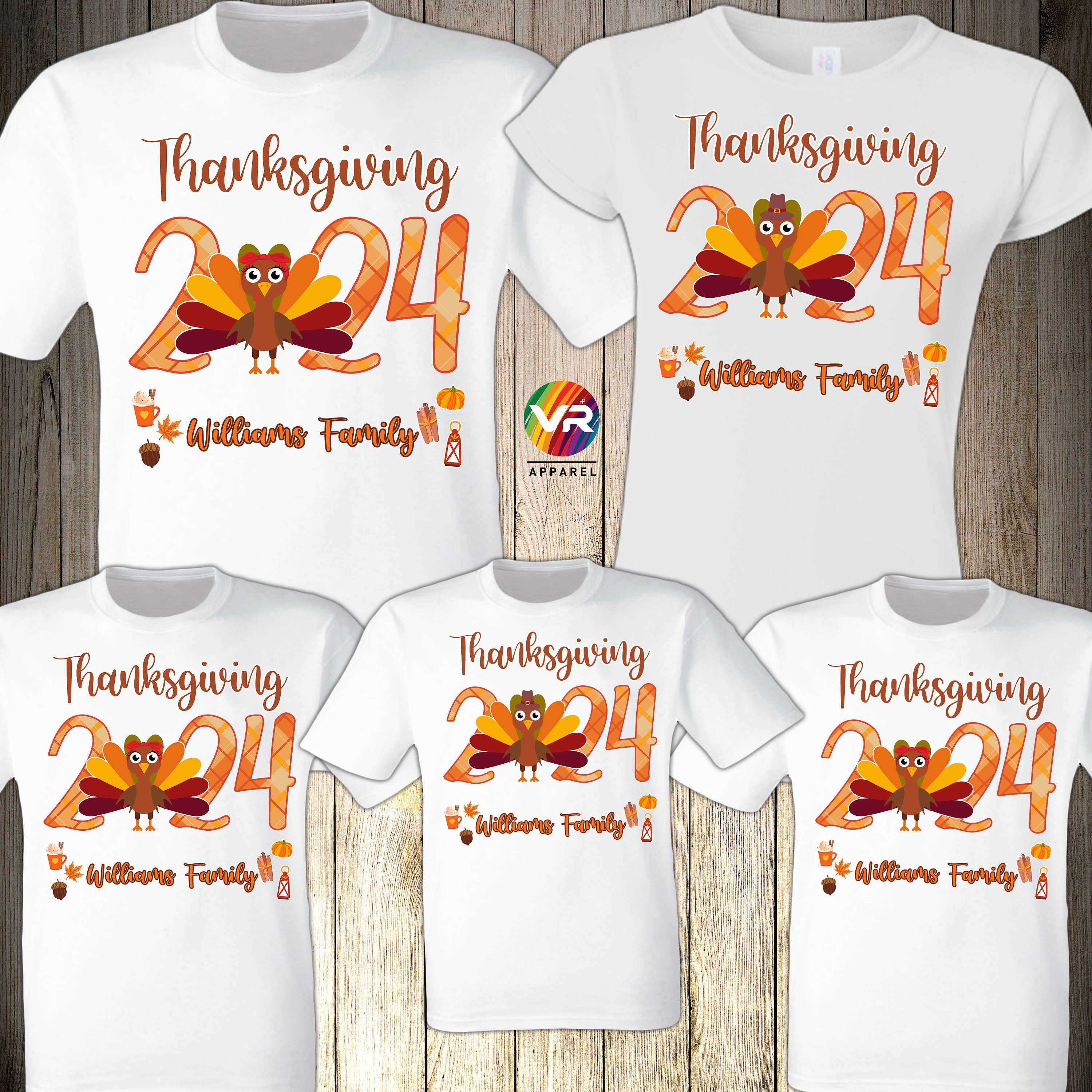 T-shirt Femme à Col En V This Girl Loves Thanksgiving Tee-shirt