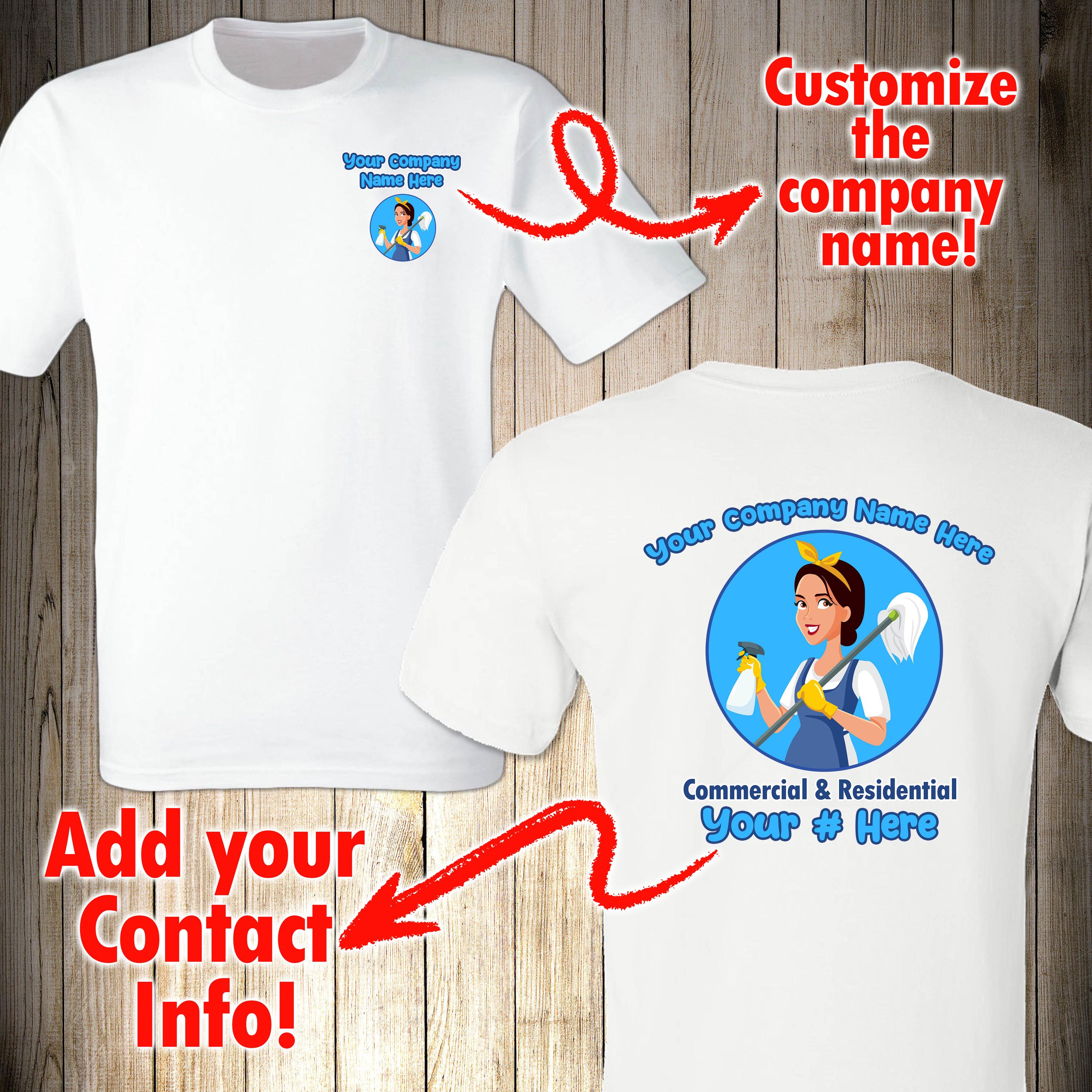 Camiseta con el logotipo de una empresa de limpieza personalizada, camiseta con el logotipo de una empresa de limpieza personalizada, camiseta de una empresa de limpieza, camiseta de una empresa de limpieza, camiseta de una empresa de limpieza de casas, empleada doméstica