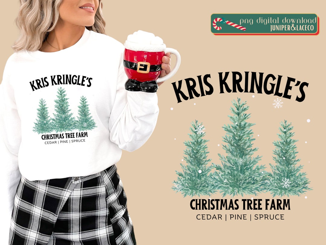 Kris Kringle's Christmas Tree Farm Png Sublimation Digital Design