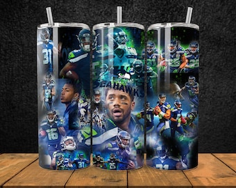 20OZ skinny stainless steel Seattle Seahawks NFL football tumbler