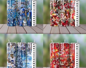 nfl custom name tumbler, vintage cup graphic creative colorful mindful