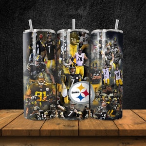 20OZ skinny stainless steel Pittsburgh Steelers NFL football tumbler