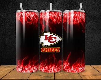 20OZ skinny stainless steel Kansas City Chiefs NFL football tumbler