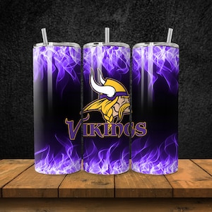 20OZ skinny stainless steel Minnesota Vikings NFL football tumbler