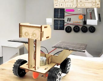 DIY hölzernes Solarauto-Kit: STEM-Wissenschaftsspielzeug für Kinder