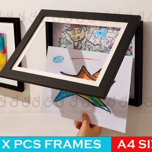 2x Pcs kids Artwork Storages Changeable Art Frames Picture Display for children A4 Art projects school project best gifts for kids image 1