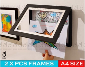 2x Pcs kids Artwork Storages -Changeable Art Frames Picture Display for children -A4 Art projects school project best gifts for kids