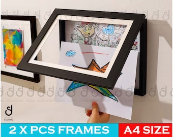 2x Pcs kids Artwork Storages -Changeable Art Frames Picture Display for children -Art projects school project best gifts for kids-xmas gifts