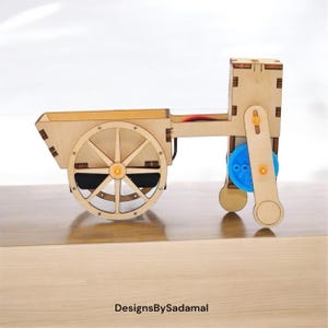 木製 DIY ロボットカート - 子供用 DIY ロボット - 科学玩具 - DIY 物理実験ロボット