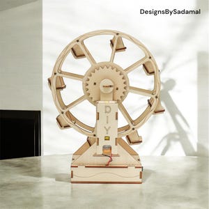 Wooden DIY Electric Ferris Wheel – Building Kit | STEM Educational Toy | Creative Gift for Science Enthusiasts -DIY toys - Building blocks