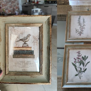 Retro green with gold line Frames  -Vintage wooden  Portrait Photo Frames  - Wedding Anniversary Retro Poster Frame -christmas gifts