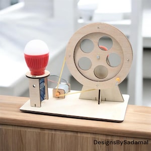 Wooden DIY Hand Crank Generator -DIY Toys for Kids -Manual Electricity Generator Toy –Science Project -Educational Technology Gadget
