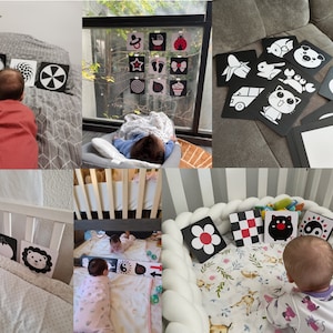 Baby Visual Stimulation Cards for all ages- 20 Cards Colour -Black White High Contrast Flash Cards -Baby Sensory Development monochrome card