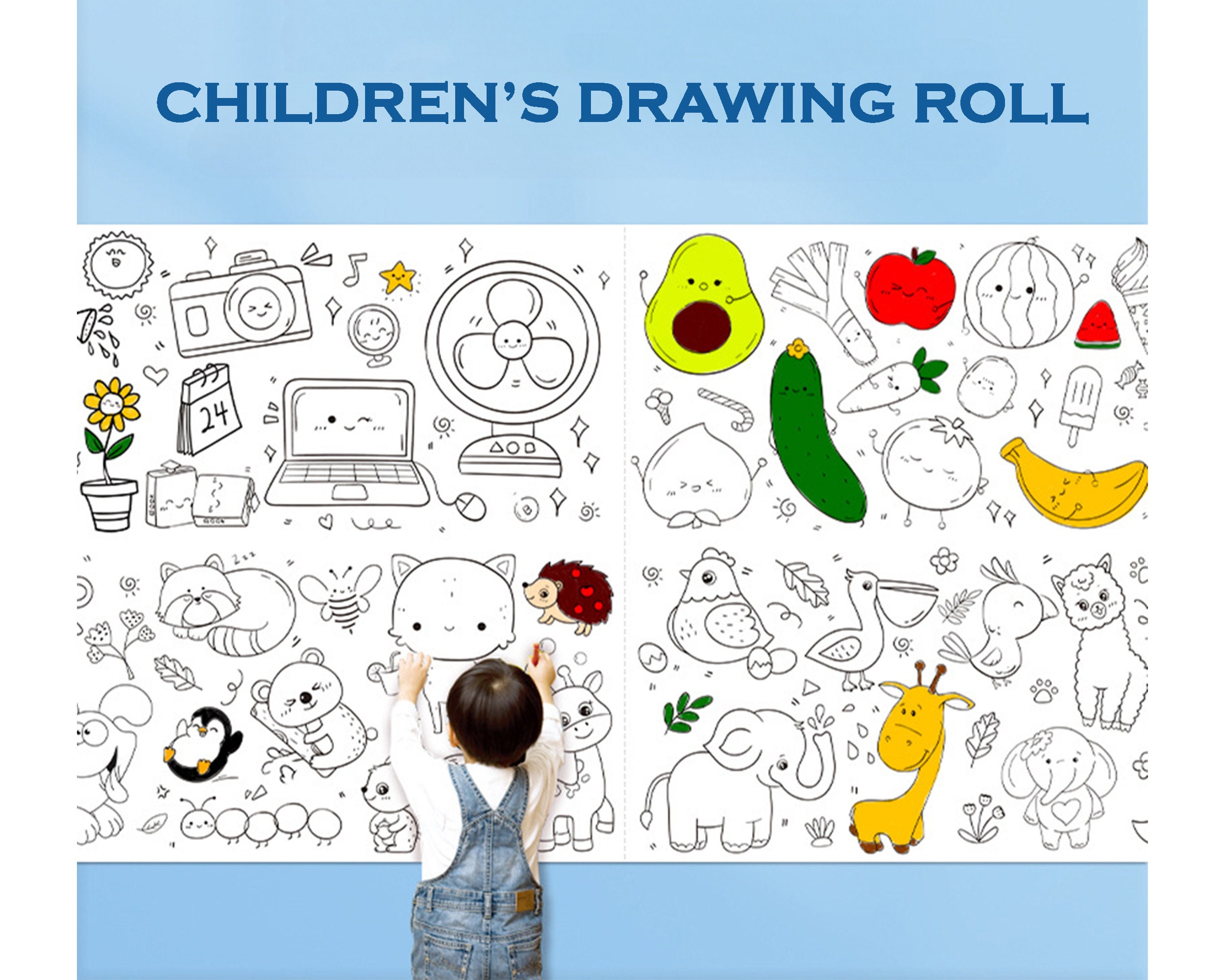 Drawing Paper Roll for Children, 3M Colouring Roll for Kids