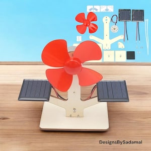 Kit de ventilador solar de madera para hacer tú mismo - Juguetes científicos - Juguetes que funcionan con energía solar para niños -