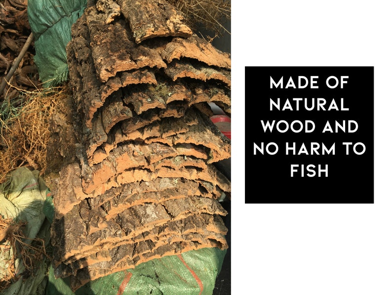 Natural Tree Bark Driftwood for Fish Tank Aquarium Decor, Unique