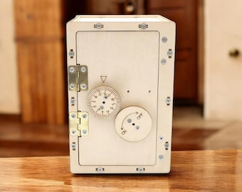 Hölzernes DIY Lock Box Spielzeug -STEM Passwort Science Experiment Kit für Kinder
