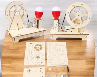 Kit De Generador De Manivela Para Niños – Juego De Experimentos Científicos De Madera, Educación STEM, Aprende Electricidad Y Física Construyendo Tu Propio Generador Manual