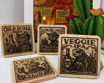 Wooden Western Coaster – For Terrariums or Bearded Beer Lovers!