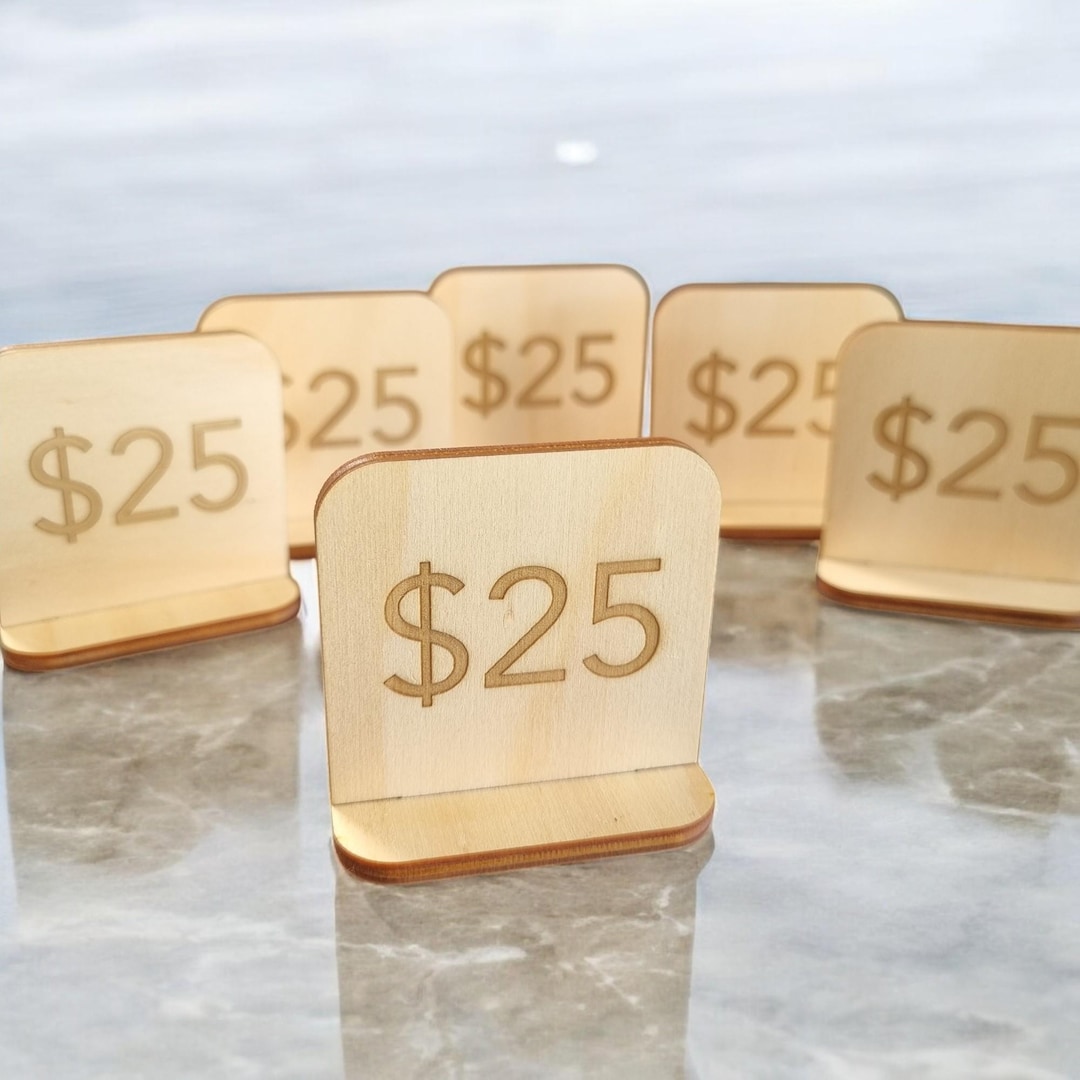 Mini Wood Price Sign for Products at Market or Retail - Engraved Price ...
