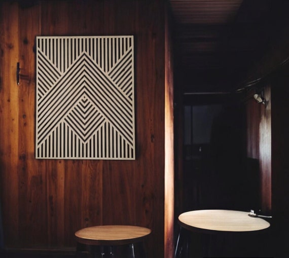 Geometric Wood Wall Art: Laser Cut Timber Veneer Mosaic