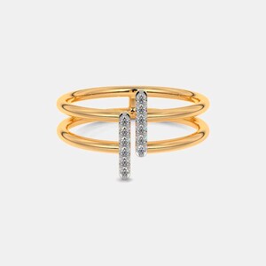 Dainty Round Cut Diamond 18K Yellow Gold Ring