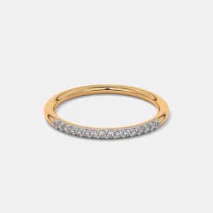 Dainty 18K Yellow Gold Diamond Ring: April Birthstone Fine Jewelry