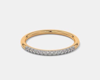 Dainty 18K Yellow Gold Diamond Ring: April Birthstone Fine Jewelry