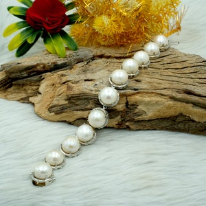 Natural Genuine Fresh Water Pearl 925 Sterling Silver Bracelet, Fresh Water Pearl Slide lock Silver Bracelet, June Birthstone, Gift for her