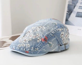 Blue Newsgirl Hat for Women, Woman Newsgirl Cap, Blue Newsboy Cap, Men Newsboy Hat, Women Maga Hat, Lady Von Dutch Hat, Women Maga Cap