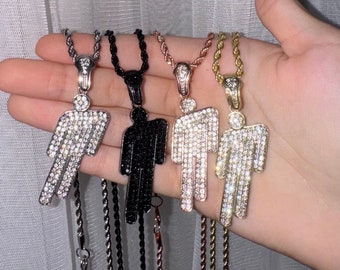 Billie Eilish Inspired Necklaces Blohsh Zinc Alloy Pop Star Chain Jeweled Silver Black Gold Rosegold Improved Quality Chain