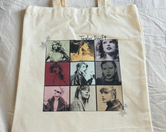 Taylor Swift Pop Star Tote Bag | Eras Tour | Taylor’s Version | For books | Carry items | Cotton tote bag