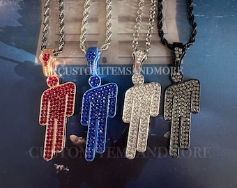 Billie Eilish ** REAL LISTING ** Preorder Be wary of others Inspired Necklaces Blohsh Zinc Alloy Pop Star Chain Pendant Jeweled Rhinestone