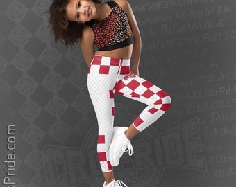 Croatian Checkers Kid's Leggings By CroPride Gear