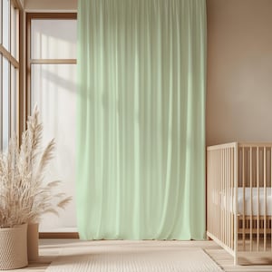 Soft Airy Minimalist Curtain-Boho Neutral Window Drapes-Beige Kids Room Curtains-Decor Eyelets Panel