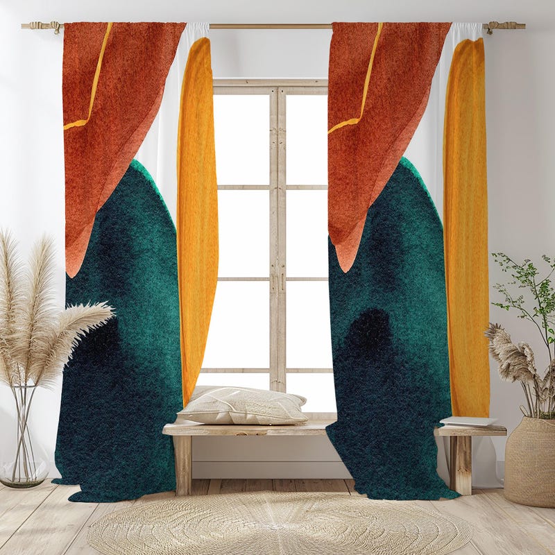 Color Block Drapes - Etsy