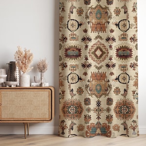 Sultry Velvet Boho Curtains, Rich Moroccan Ethnic Drapes, Exotic Luxury Window Decor, Soft Touch Room Darkening Panels for Moody Bedroom