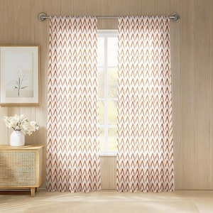 Cortinas transparentes geométricas de estilo bohemio chic, paneles de tul neutro, cortinas de voile modernas con aspecto de lino para sala de estar, difusoras de luz solar, disponibles en tamaño personalizado.