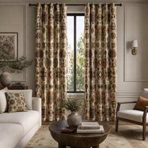 Velvet Boho Curtains, Moroccan Ethnic Drapes, Exotic Window Decor, Moody Bedroom Panels