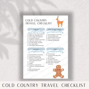 Checklist for Cold Country Travel