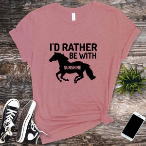 Custom Horse T-shirt, Gift For Horse, I'd Rather Be With My Horse Shirts, Personalized Horse Rider Tshirt, Equestrian T Shirt,Horse Birthday