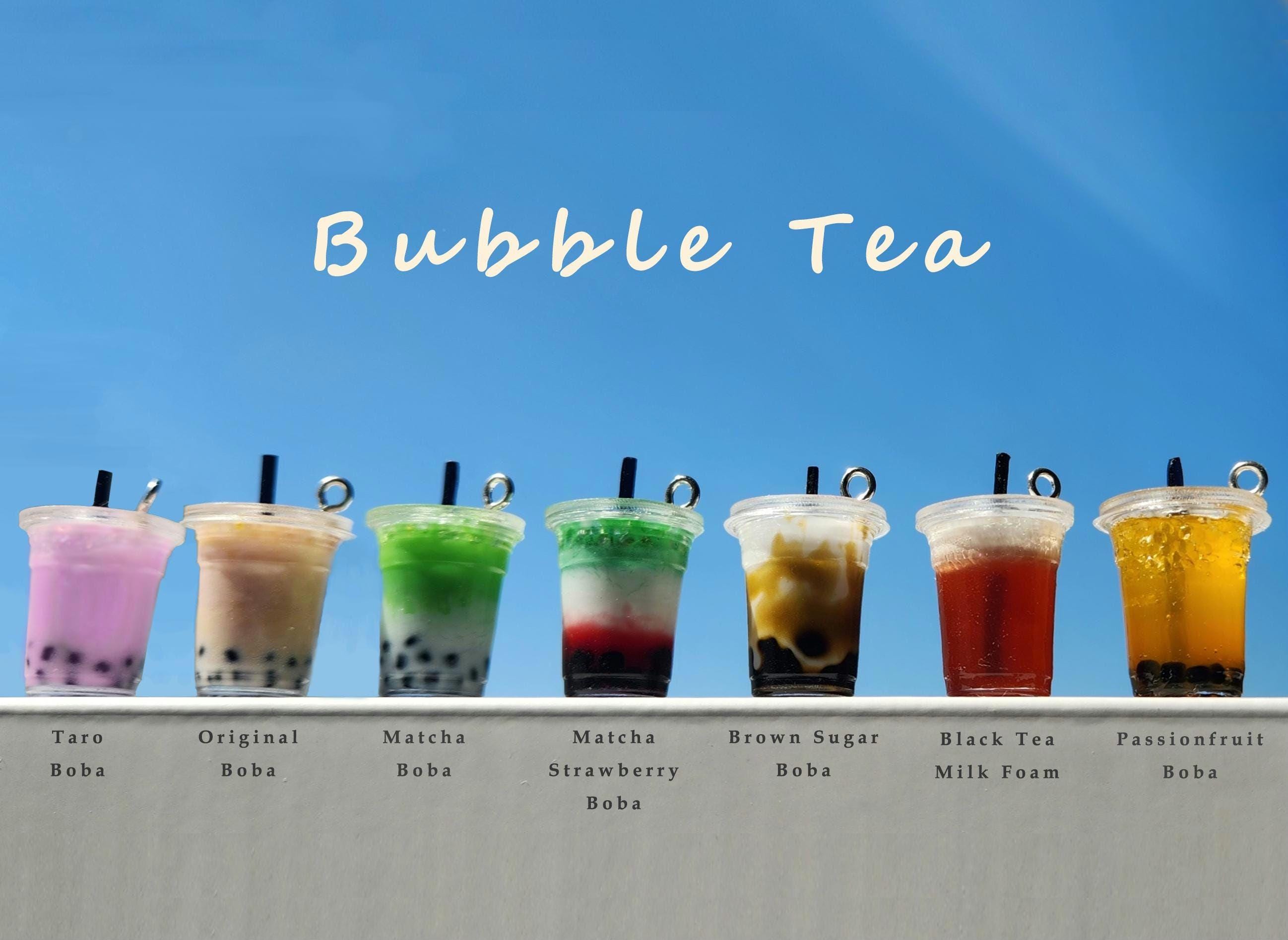 Boba Keychain | Mini Bubble Milk Tea Drink Keyring