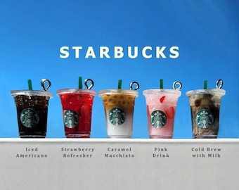 Chaveiro Starbucks | Mini chaveiro com bebida refrescante de café inspirado no Starbucks