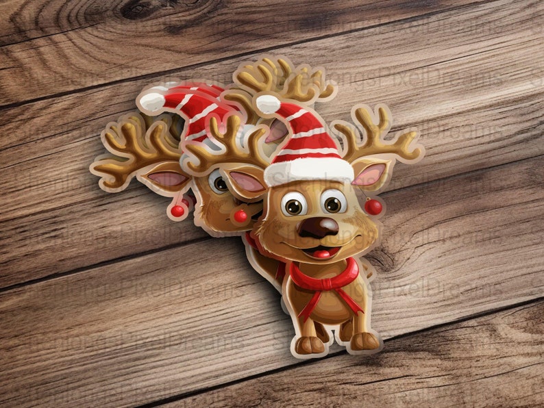 Cartoon Reindeer SVG PNG EPS Commercial Use Clipart Vector Etsy UK