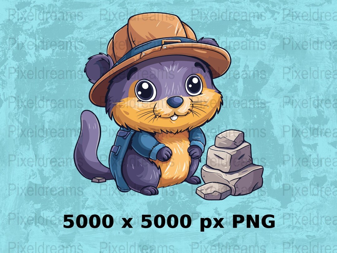Cute Beaver Cartoon Clipart, Digital Download, Woodland Animal ...